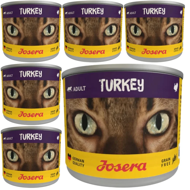 Josera Adult Indyk 6x200g Mokra karma dla kota bezzbożowa w puszce