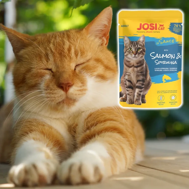 JosiCat Rich z Łososiem i Spiruliną w Sosie 6x85g Mokra karma dla kota saszetka