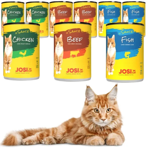 JosiCat w Sosie 9x415g mix smaków Mokra karma dla kota w puszce