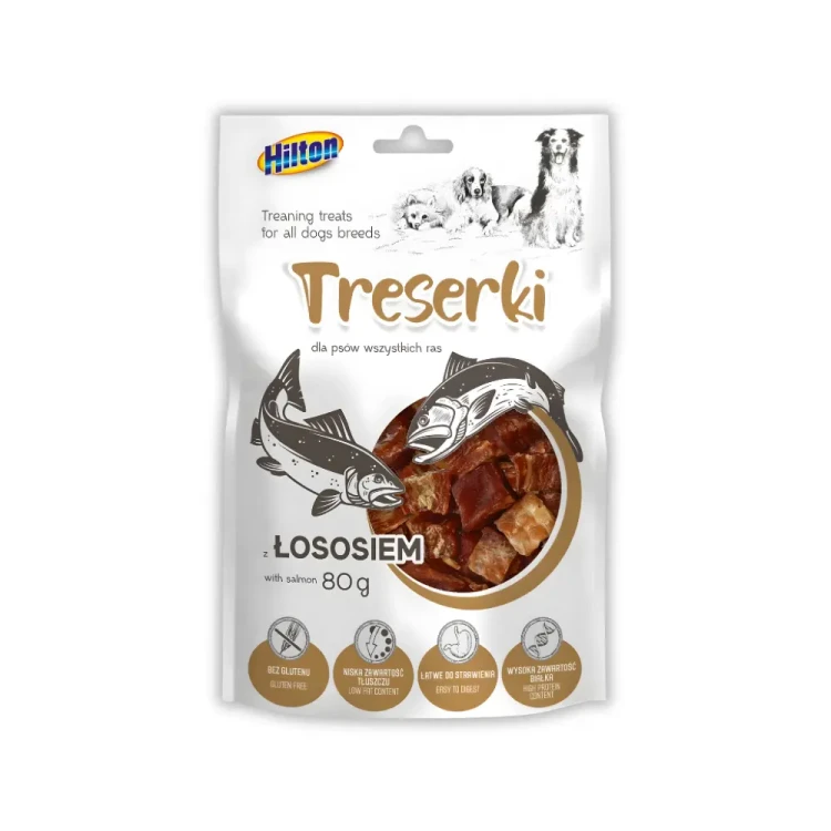 Hilton Mięsne Treserki z Łososiem 80g Przysmaki treningowe dla psa -