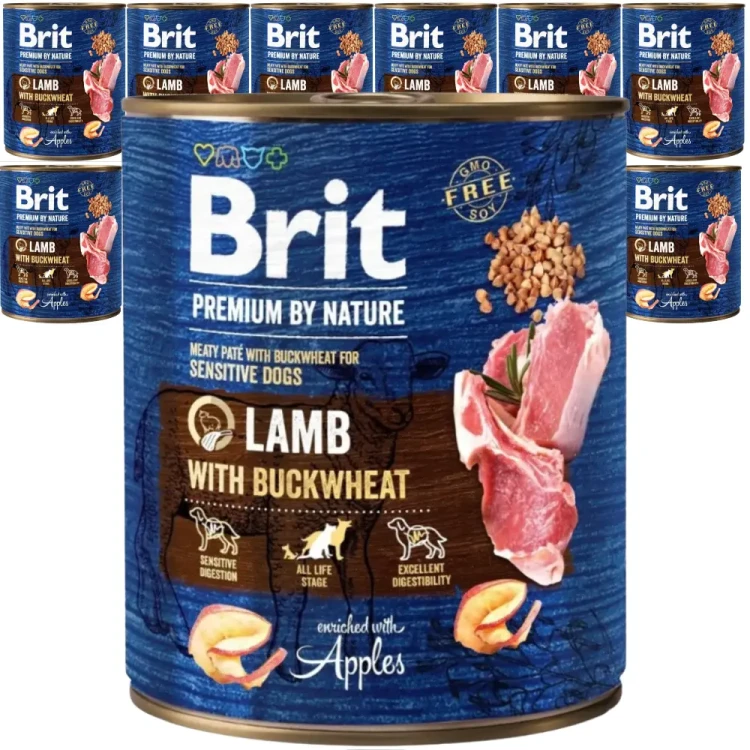 Brit Premium By Nature Lamb&Buckwheat 12x800g Mokra karma dla psa
