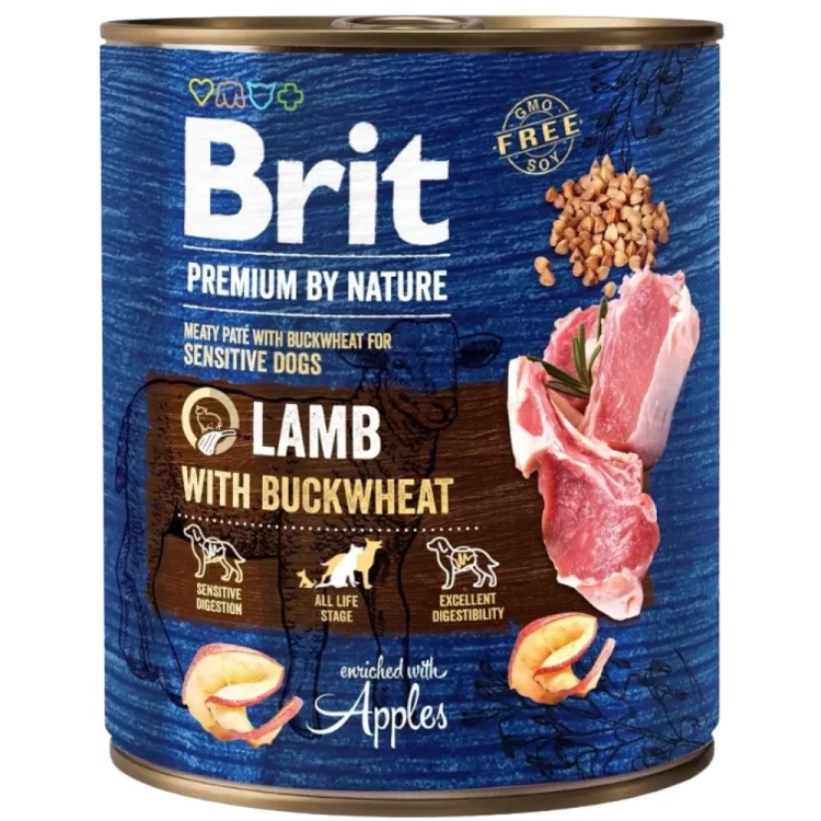 Brit Premium By Nature Lamb&Buckwheat 12x800g Mokra karma dla psa