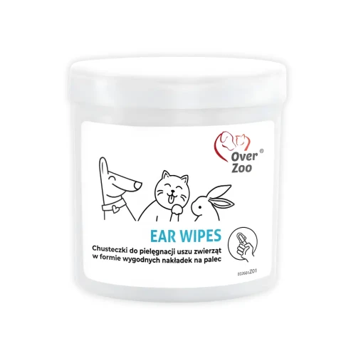 Over Zoo Ear Wipes 50 szt. Chusteczki do pielęgnacji uszu dla psa kota gryzoni