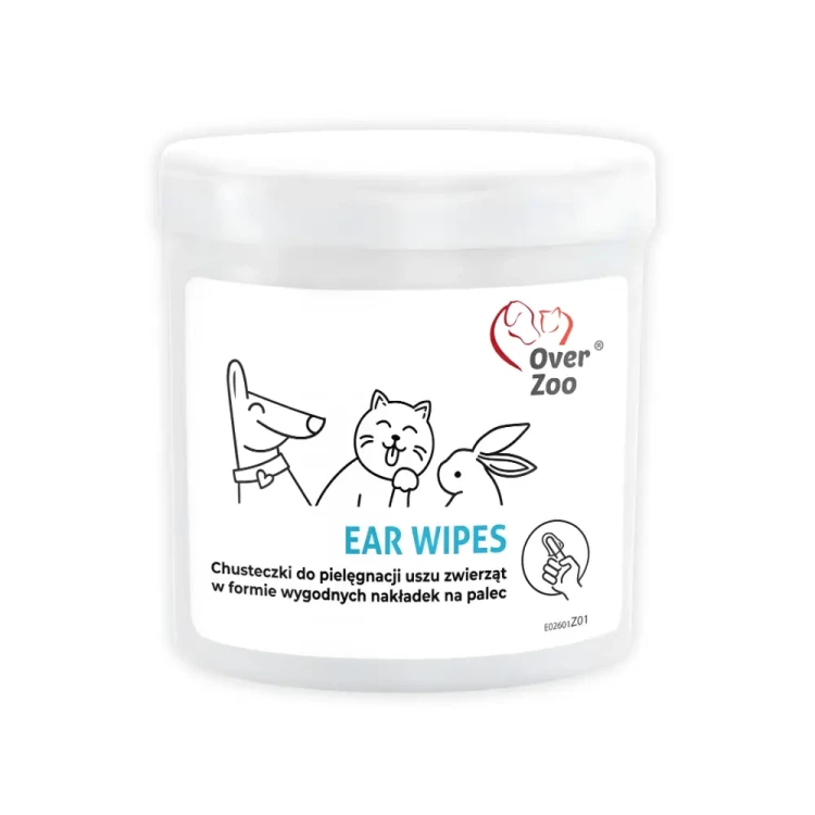 Over Zoo Ear Wipes 50 szt. Chusteczki do pielęgnacji uszu dla psa kota gryzoni