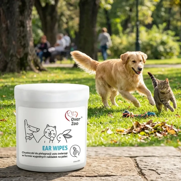 Over Zoo Ear Wipes 50 szt. Chusteczki do pielęgnacji uszu dla psa kota gryzoni