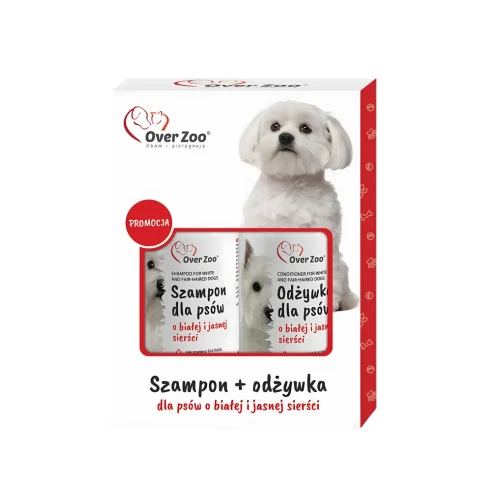 Over Zoo Zestaw do Białej Sierści Szampon 250ml i Odżywka 240ml dla psa