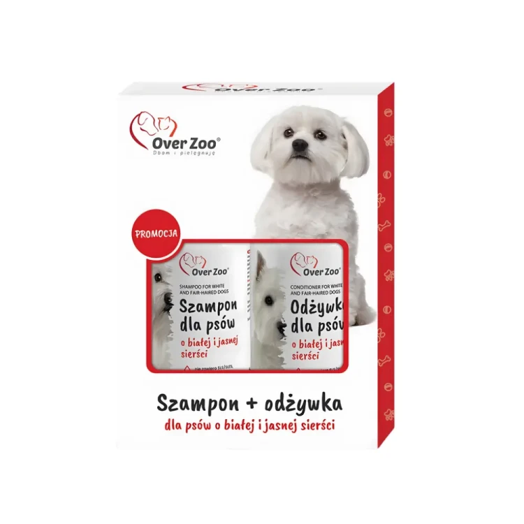 Over Zoo Zestaw do Białej Sierści Szampon 250ml i Odżywka 240ml dla psa