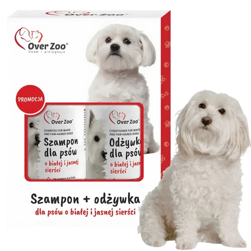 Over Zoo Zestaw do Białej Sierści Szampon 250ml i Odżywka 240ml dla psa