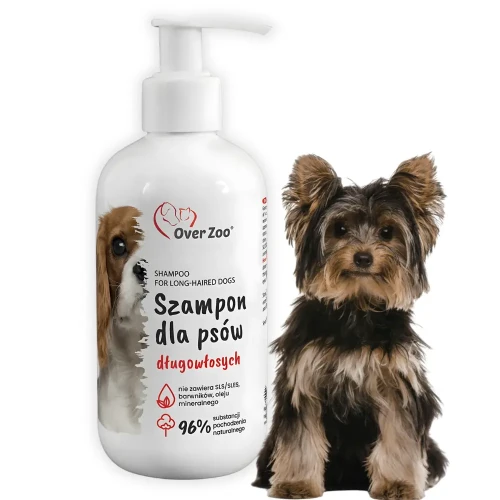 Over Zoo Szampon dla Psów Długowłosych 250ml Ułatwia rozczesywanie i blask