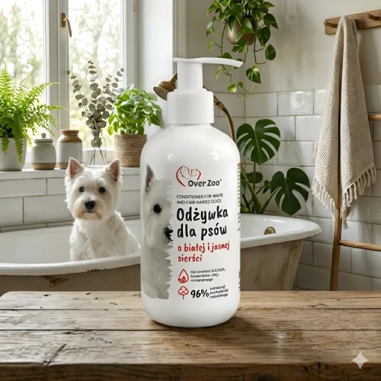 Over Zoo Odżywka do Białej Sierści 240ml Wybielająca dla psa