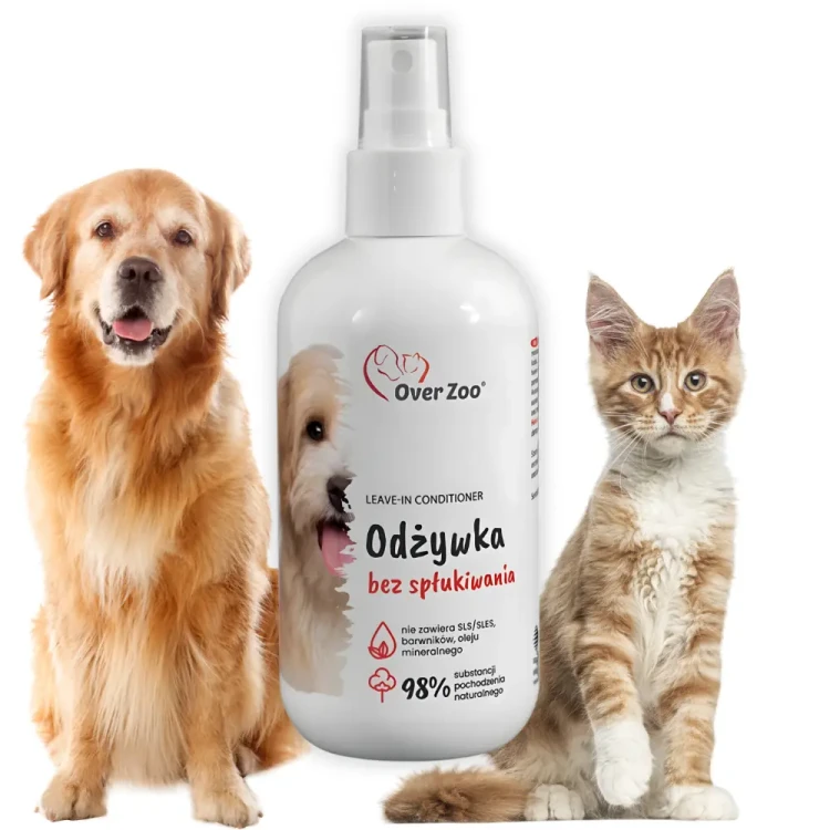 Over Zoo Odżywka bez Spłukiwania 240ml Ułatwia rozczesywanie dla psa i kota