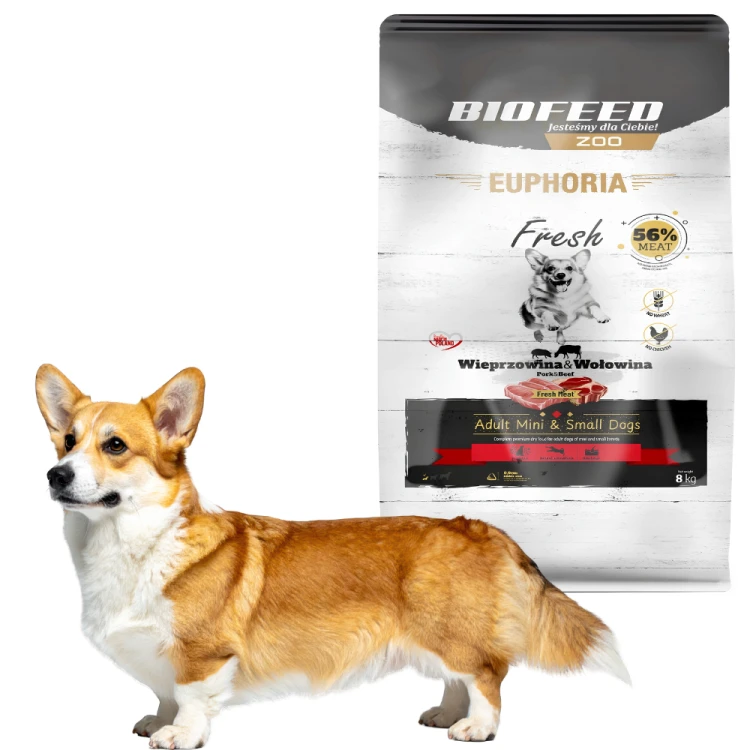 EUPHORIA Fresh Meat Adult Wieprzowina Wołowina 8kg XS/S