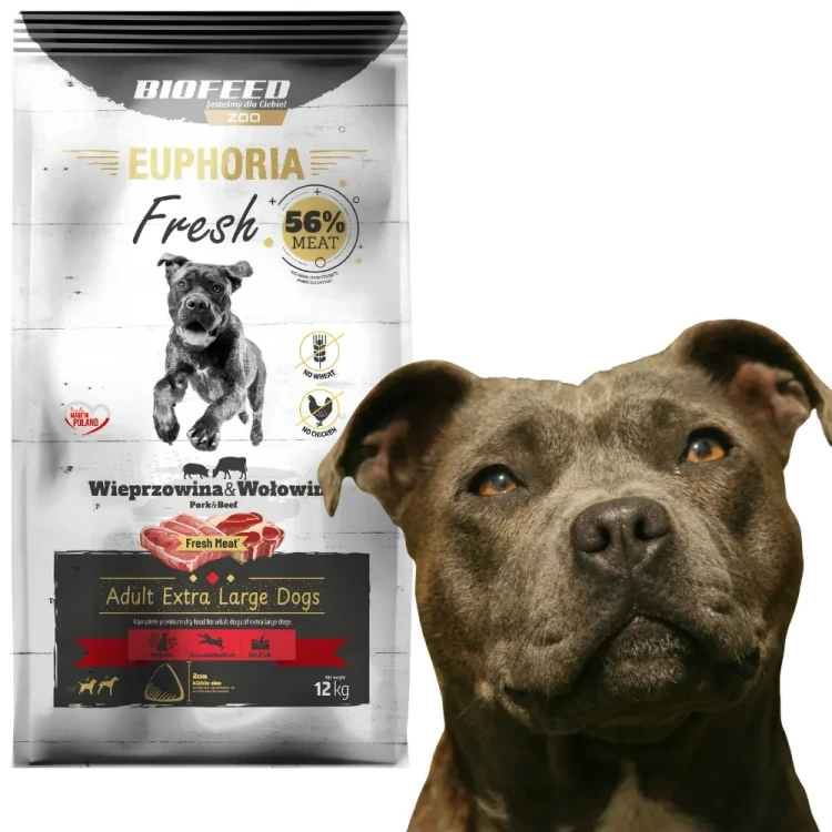 EUPHORIA Fresh Meat Adult Wieprzowina Wołowina 12kg XL