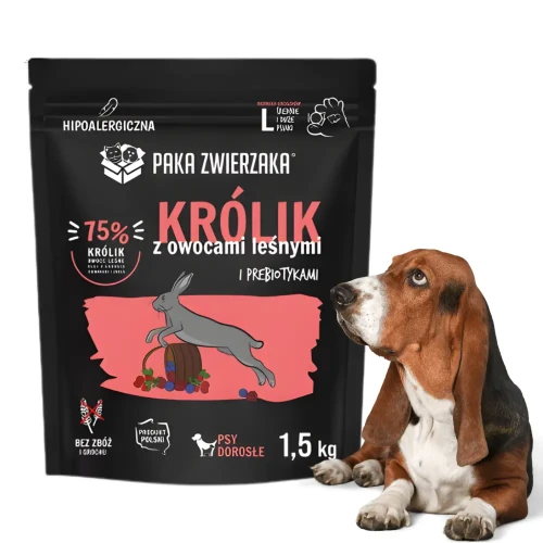 Paka Zwierzaka Królik z owocami leśnymi „L” 1,5 kg Sucha karma dla psa