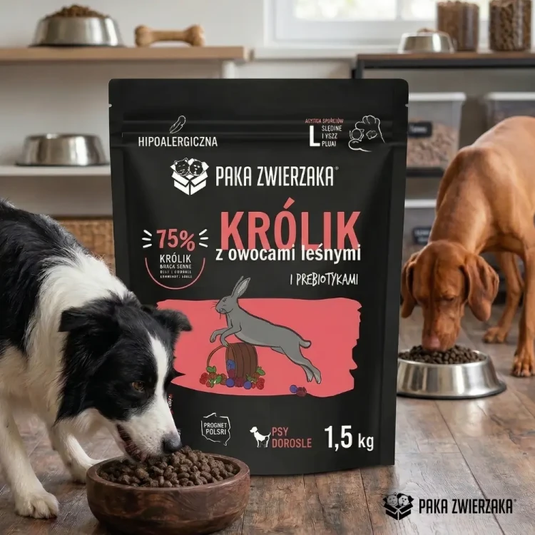 Paka Zwierzaka Królik z owocami leśnymi „L” 1,5 kg Sucha karma dla psa