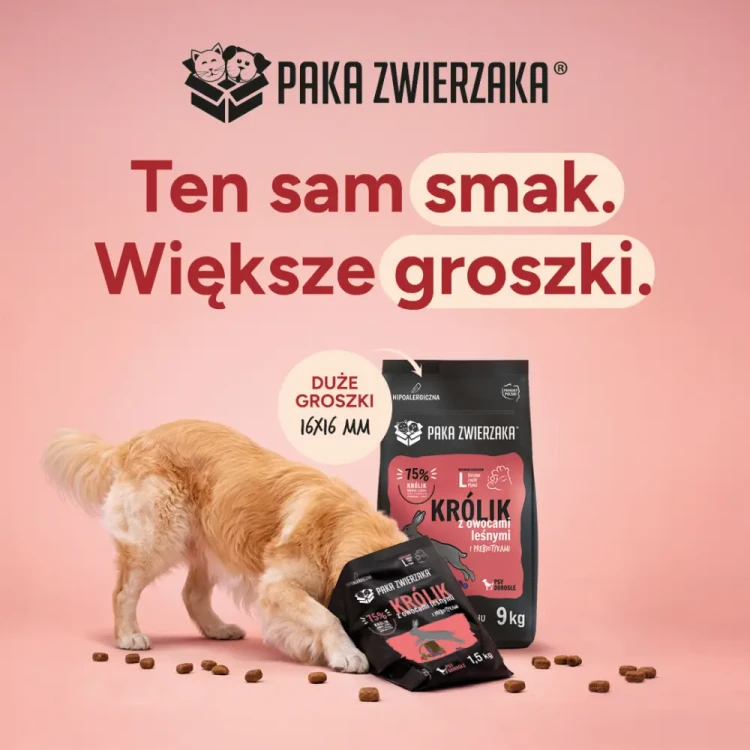 Paka Zwierzaka Królik z owocami leśnymi „L” 1,5 kg Sucha karma dla psa