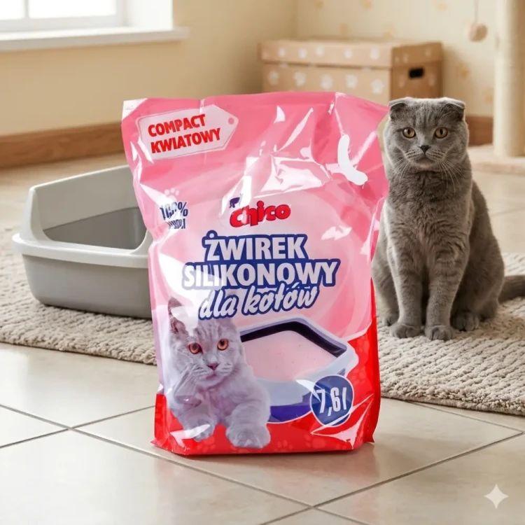 Chico Żwirek Silikonowy 7,6L Compact kwiatowy dla kota chłonny