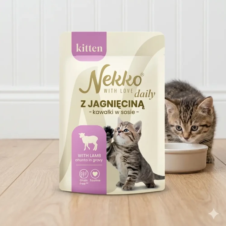 Nekko Daily Jagnięcina w Sosie 85g mokra karma dla kota kitten