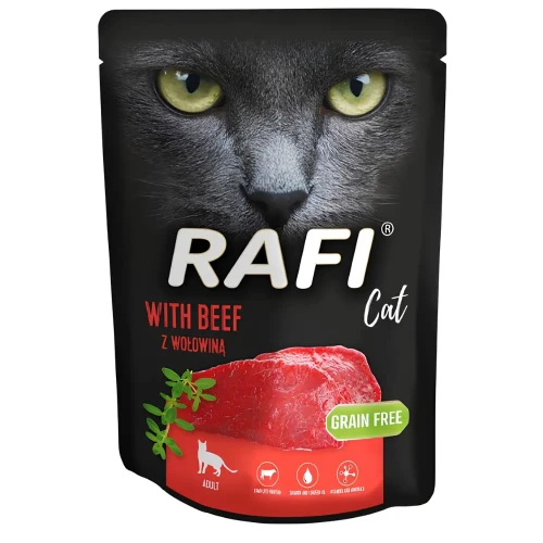 Rafi kot z wołowiną saszetka 300g
