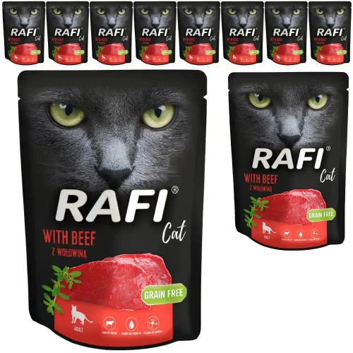 Rafi kot z wołowiną saszetka 10x300g