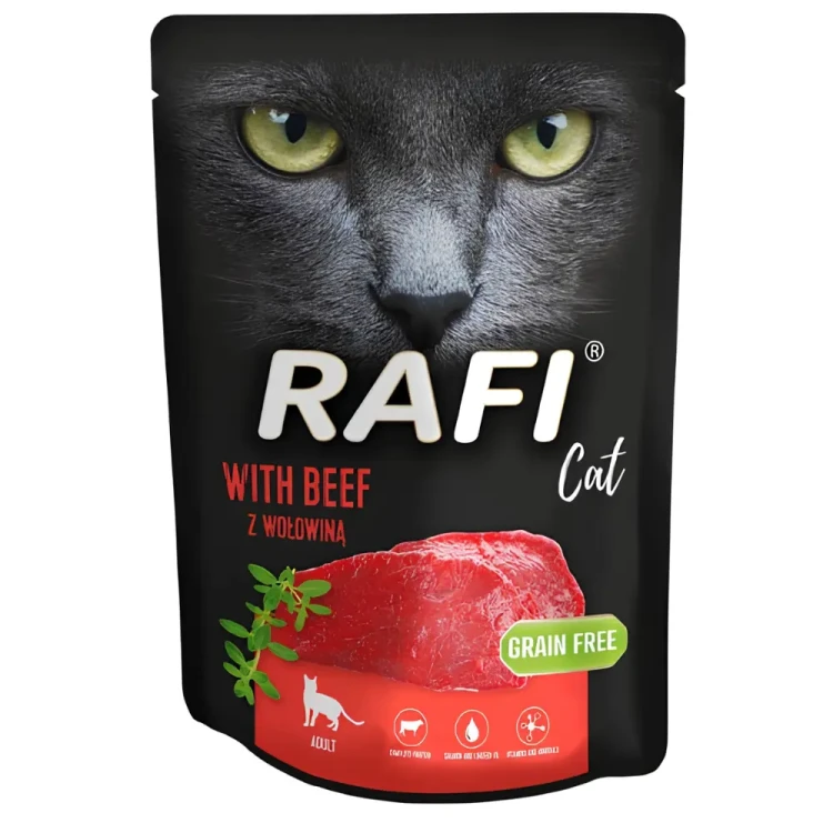 Rafi kot z wołowiną saszetka 10x300g