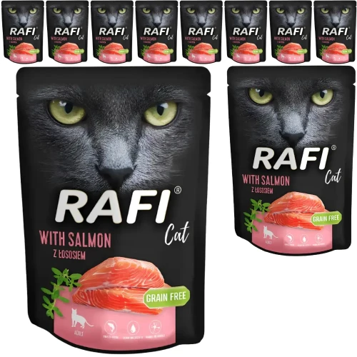 Rafi kot z łososiem saszetka 10x300g
