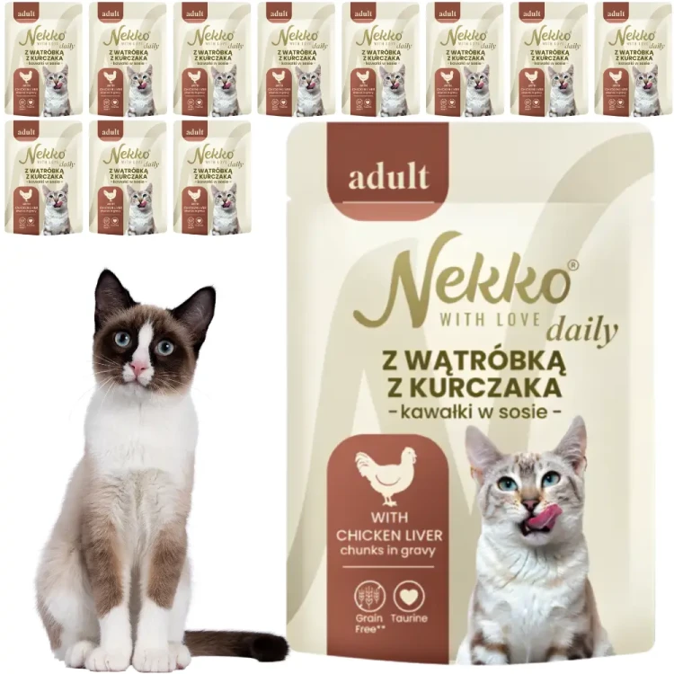 Nekko Daily Wątróbka Kurczaka w Sosie 12x85g mokra karma dla kota adult