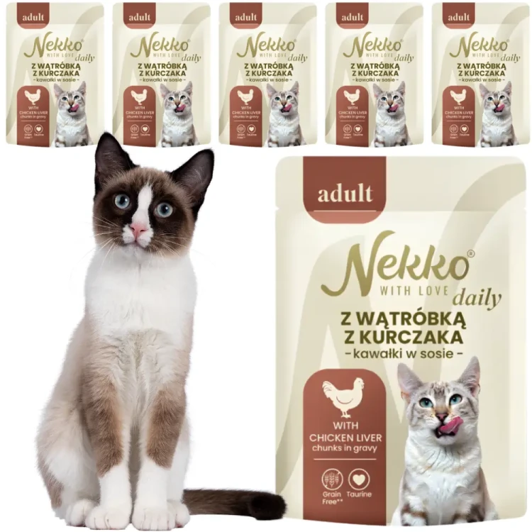 Nekko Daily Wątróbka Kurczaka w Sosie 6x85g mokra karma dla kota adult