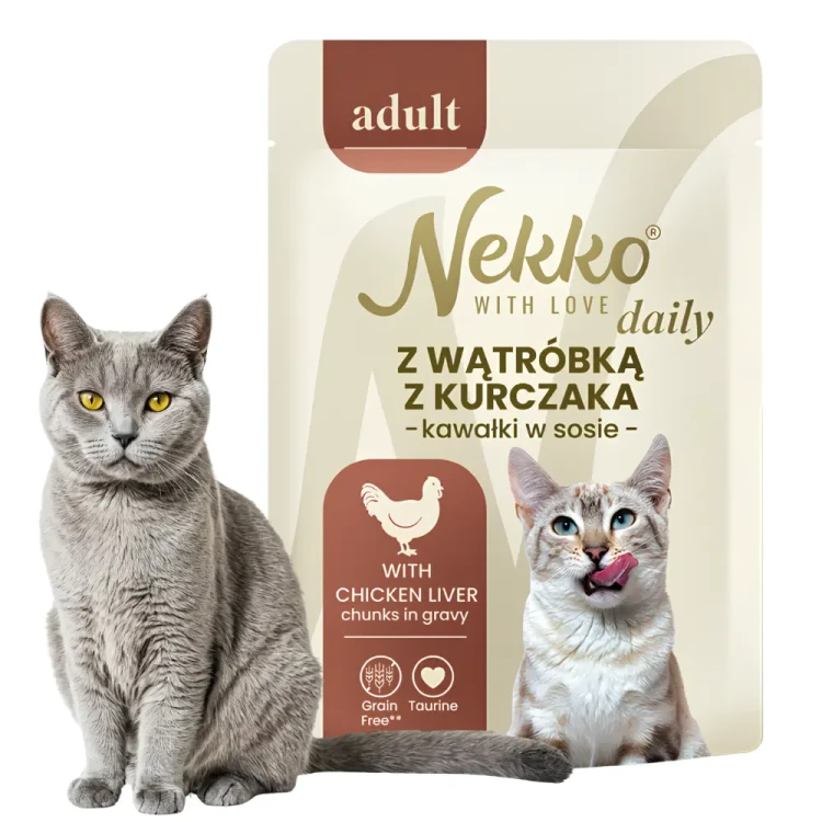 Nekko Daily Wątróbka Kurczaka w Sosie 6x85g mokra karma dla kota adult