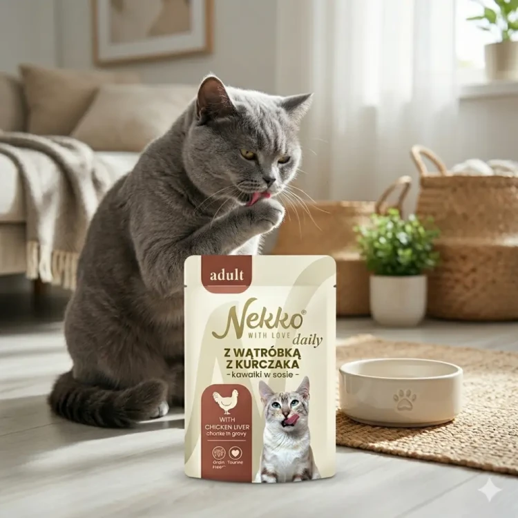 Nekko Daily Wątróbka Kurczaka w Sosie 6x85g mokra karma dla kota adult