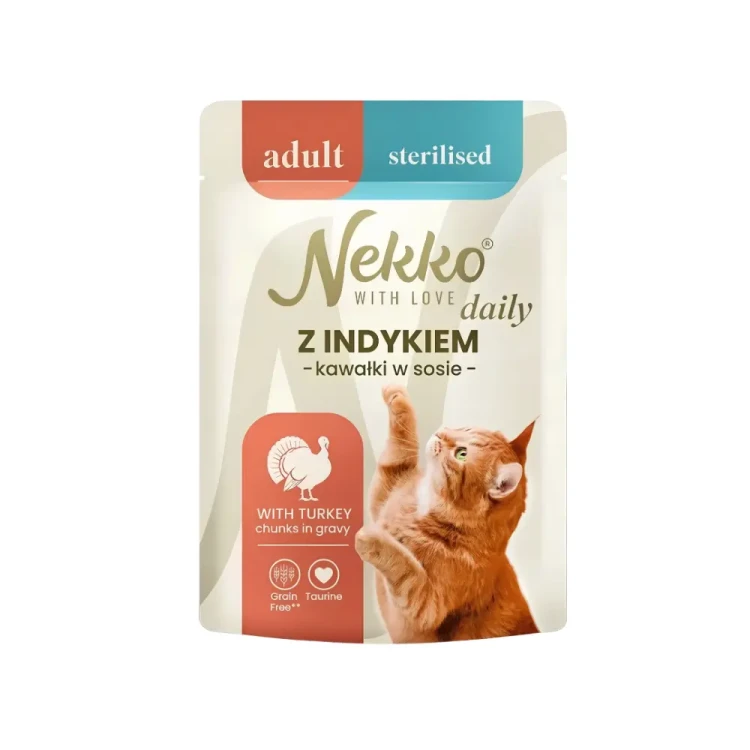 Nekko Daily Sterilised Indyk w Sosie 12x85g Karma dla kota po sterylizacji