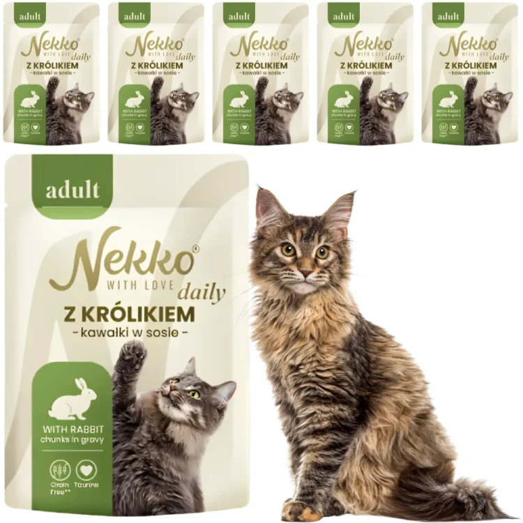 Nekko Daily Królik w Sosie 12x85g Mokra karma dla kota dorosłego adult
