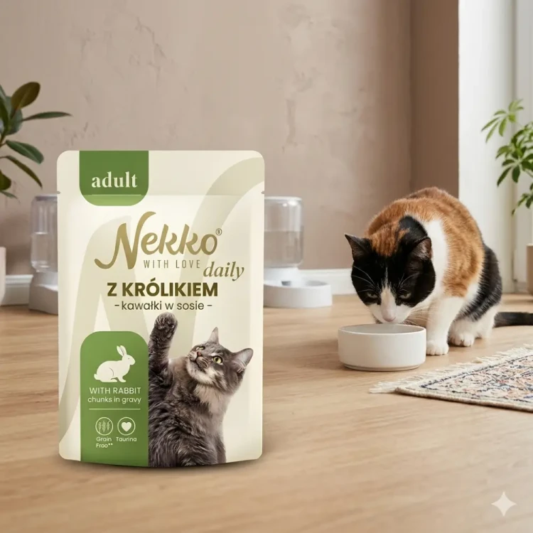 Nekko Daily Królik w Sosie 12x85g Mokra karma dla kota dorosłego adult