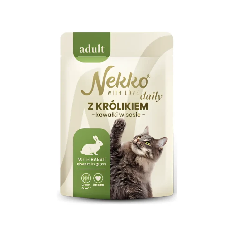 Nekko Daily Królik w Sosie 12x85g Mokra karma dla kota dorosłego adult
