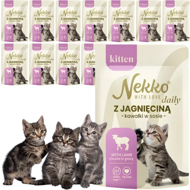 Nekko Daily Jagnięcina w Sosie 12x85g mokra karma dla kota kitten