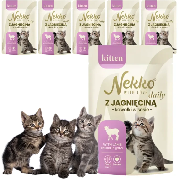 Nekko Daily Jagnięcina w Sosie 6x85g mokra karma dla kota kitten