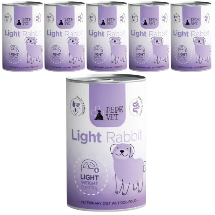 Pepe Vet Light Krolik 6x400g Karma Mokra pies redukcja