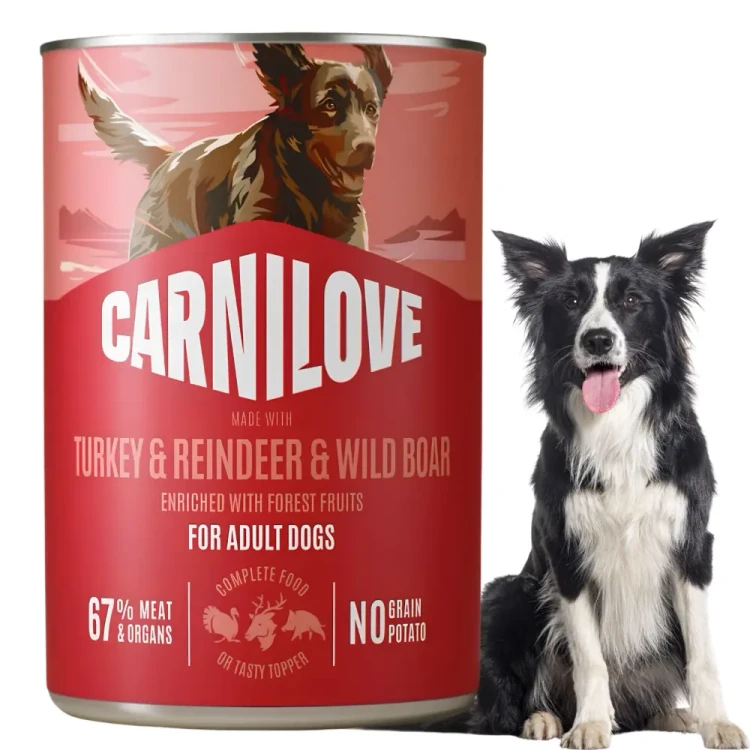 Carnilove Dog Turkey Reindeer 400g Bezzbożowa mokra karma dla psa z dziczyzną