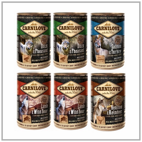 Carnilove Wild Meat Mix Smaków 6x400g Mokra karma dla psa