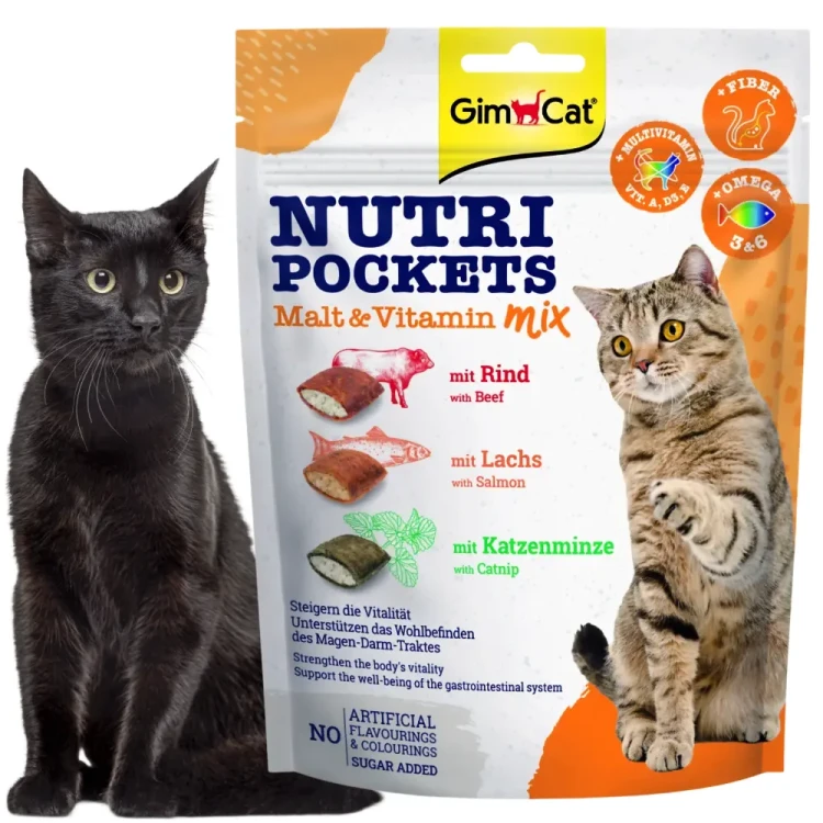 GimCat Nutri Pockets Malt & Vitamin Mix 150g Przysmaki odkłaczające dla kota