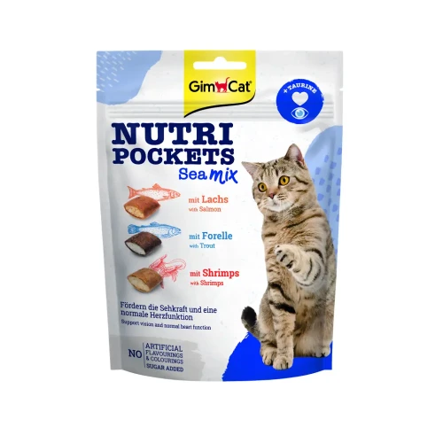 GimCat Nutri Pockets Sea Mix 150g Przysmaki z tauryną dla kotów