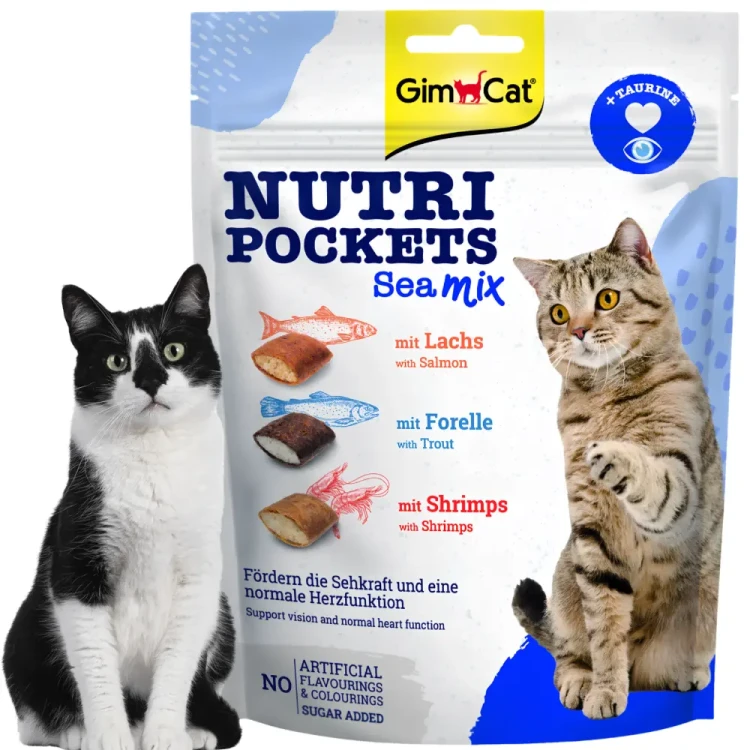 GimCat Nutri Pockets Sea Mix 150g Przysmaki z tauryną dla kotów