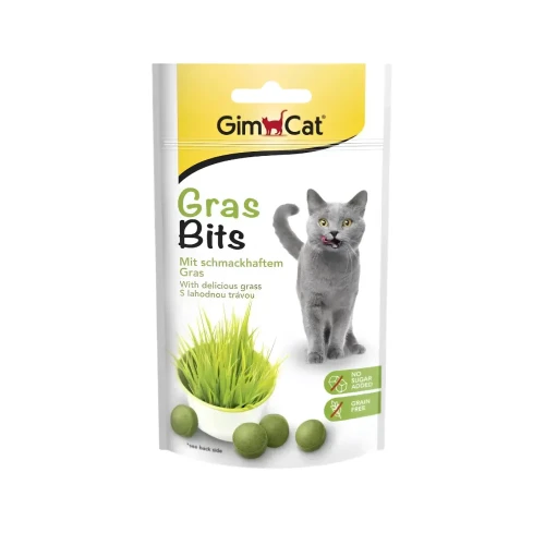 GimCat Gras Bits Tabs 40g przysmaki dla kota z trawą