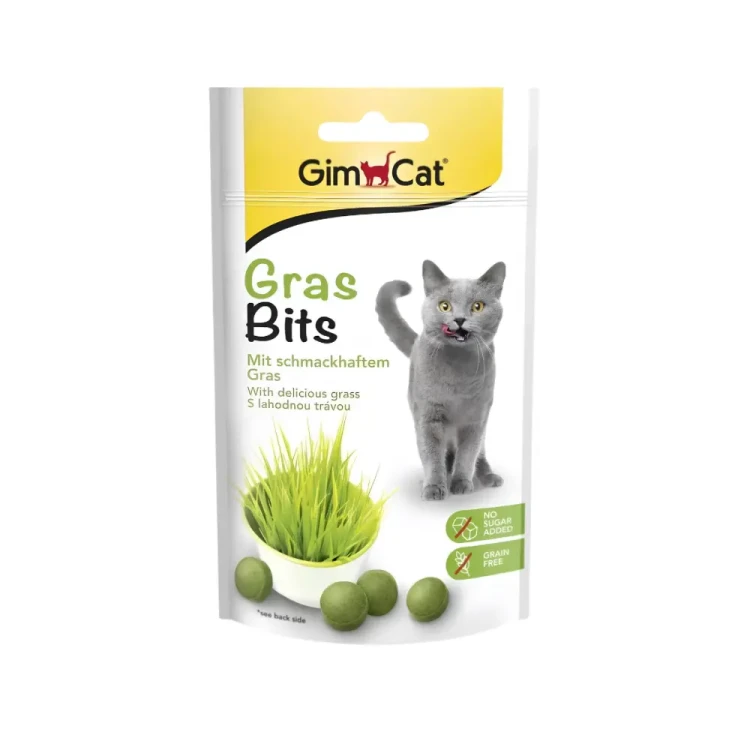 GimCat Gras Bits Tabs 40g przysmaki dla kota z trawą
