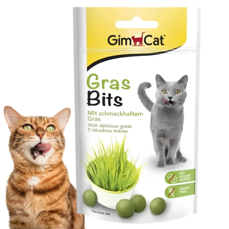 GimCat Gras Bits Tabs 40g przysmaki dla kota z trawą