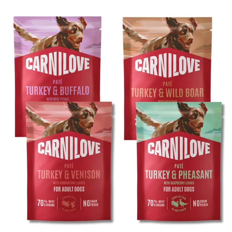 Carnilove Dog Saszetki Mix Smaków 4x300g Bezzbożowa mokra karma dla psa z dziczyzną