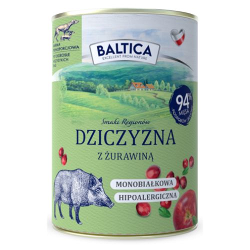BALTICA  Karma mokra dla psa Dziczyzna z żurawiną 400g