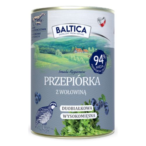 BALTICA Karma mokra dla psa Przepiórka z Wołowiną 400g