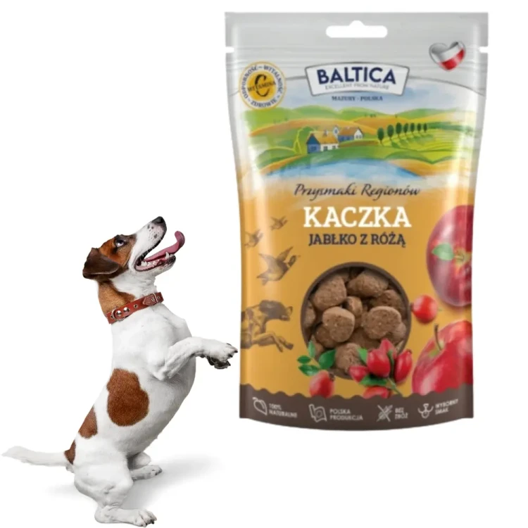 Baltica Przysmaki Treningowee Kaczka z jabłkiem i różą 100g
