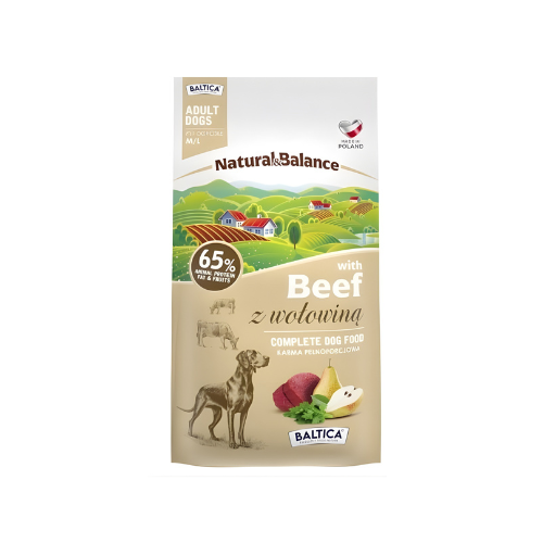 Baltica Natural&Balance 3 kg Sucha karma dla psa z wołowiną M/L
